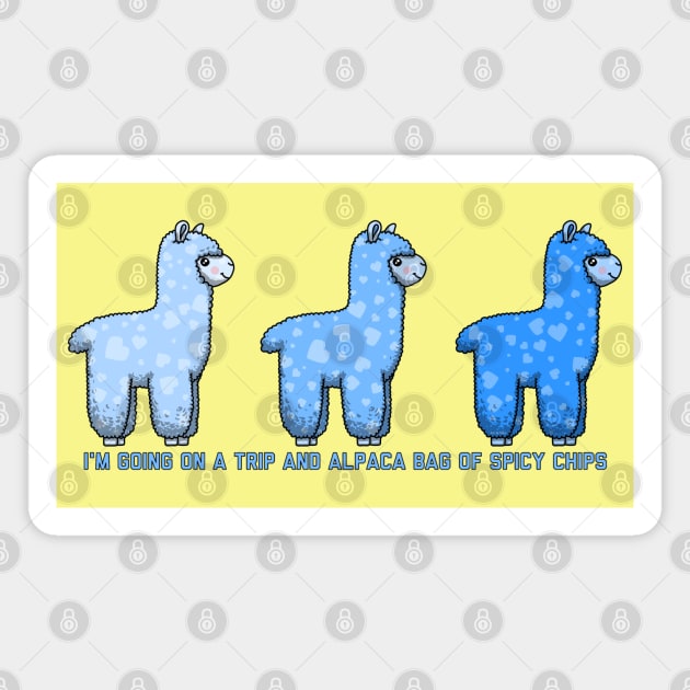 Alpaca Bag Of Chips Magnet by Art by Veya